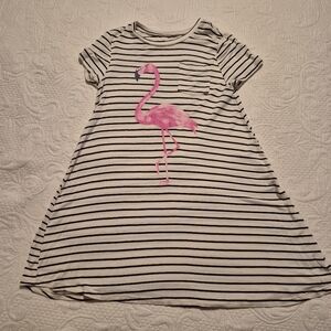 Grayson Social girls size Large (8) blue and white dress flamingo print VGUC